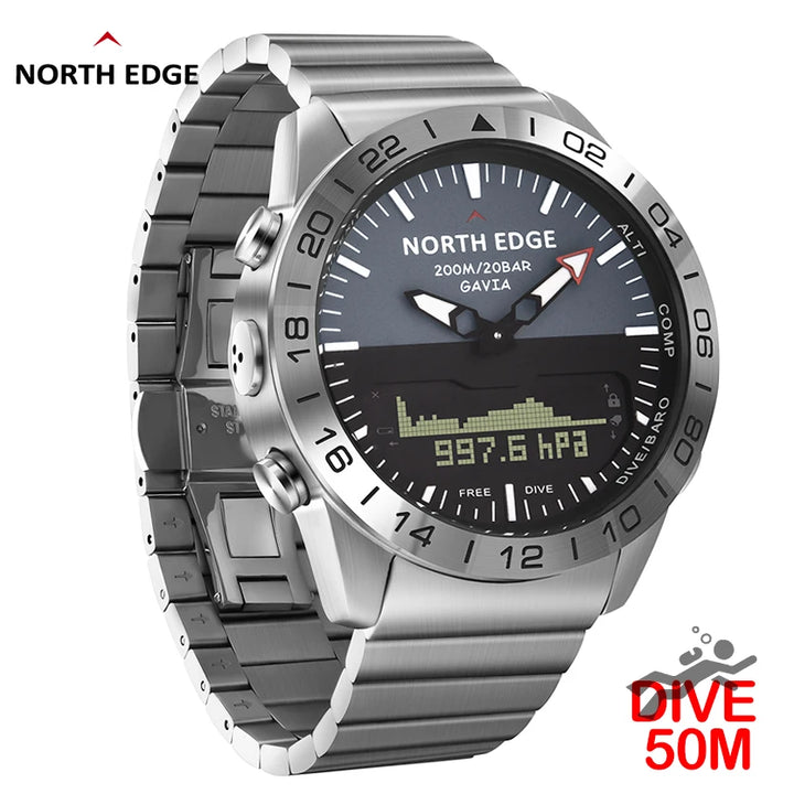 NORTH EDGE Men’s Dive Smartwatch 200M Waterproof with Compass