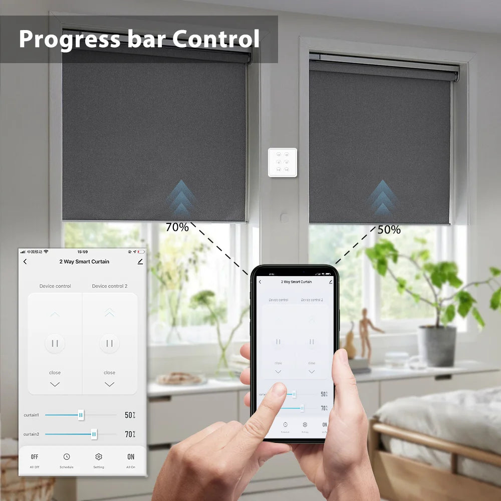 Tuya Smart Life WiFi Curtain Switch EU Double Roller Shutter Blind Alexa Google
