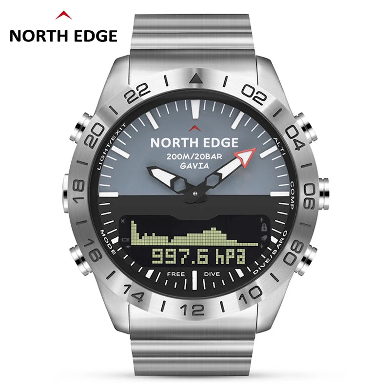 NORTH EDGE Men’s Dive Smartwatch 200M Waterproof with Compass