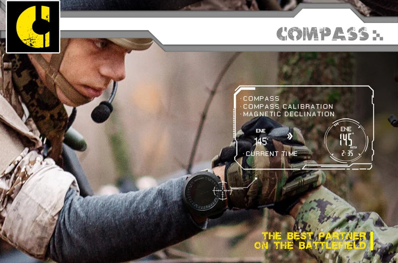 NORTH EDGE Men’s Military Smartwatch with Compass & Altimeter