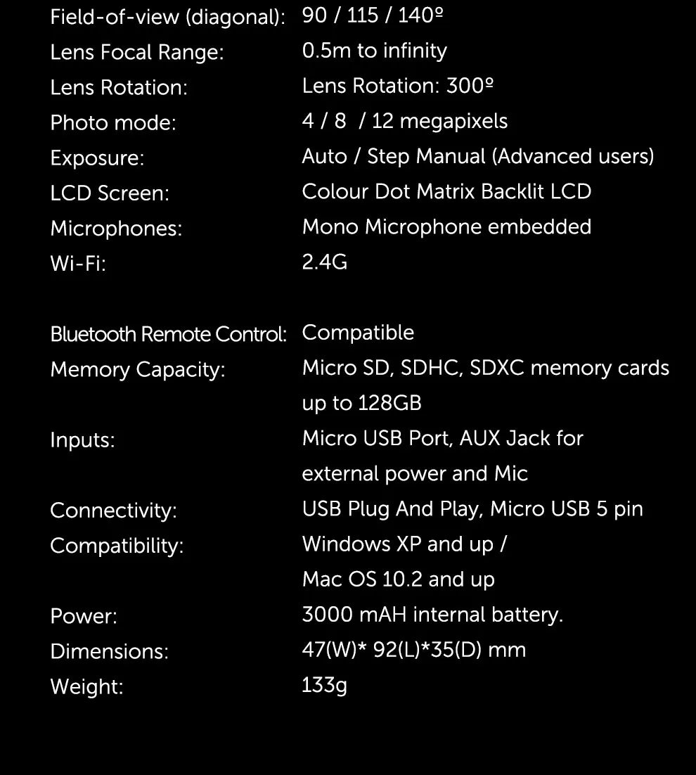 Drift Ghost XL Action Camera 1080P Full HD with Rotating Lens