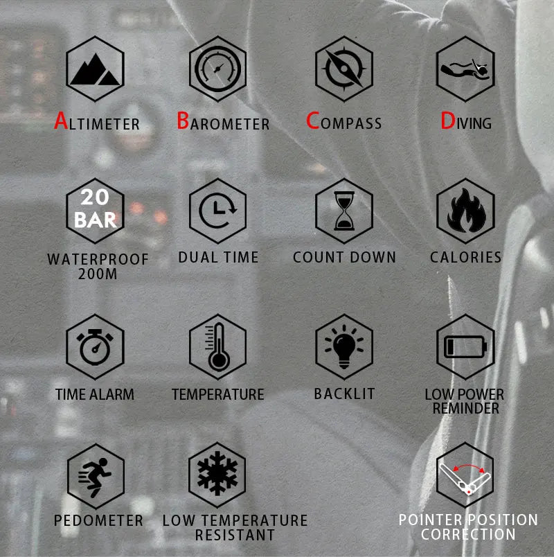 NORTH EDGE Men’s Dive Smartwatch 200M Waterproof with Compass