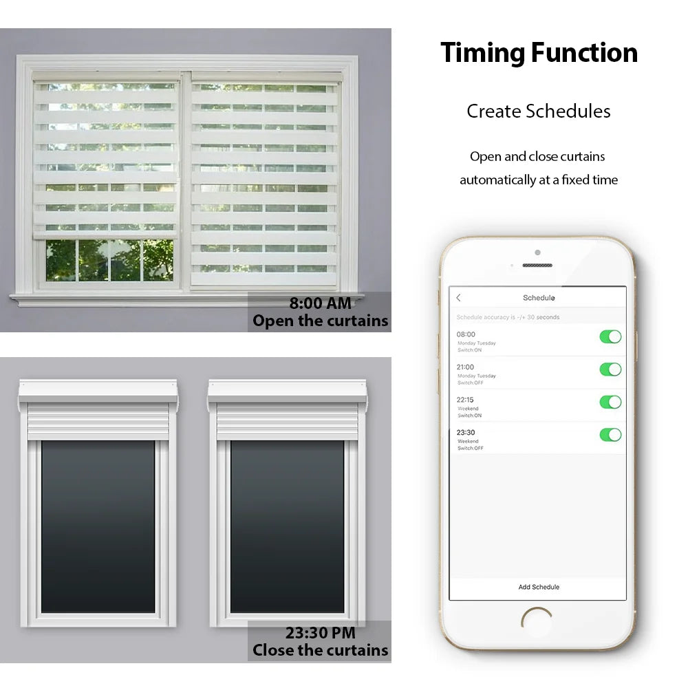 Tuya Smart Life WiFi Curtain Switch EU Double Roller Shutter Blind Alexa Google