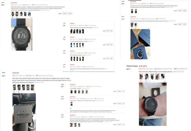 NORTH EDGE Men’s Military Smartwatch with Compass & Altimeter