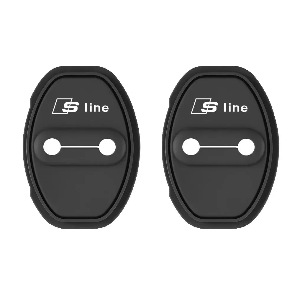 2/4Pcs Silicone Car Door Lock Buckle Covers Mute Damping Cushion for Audi Sline