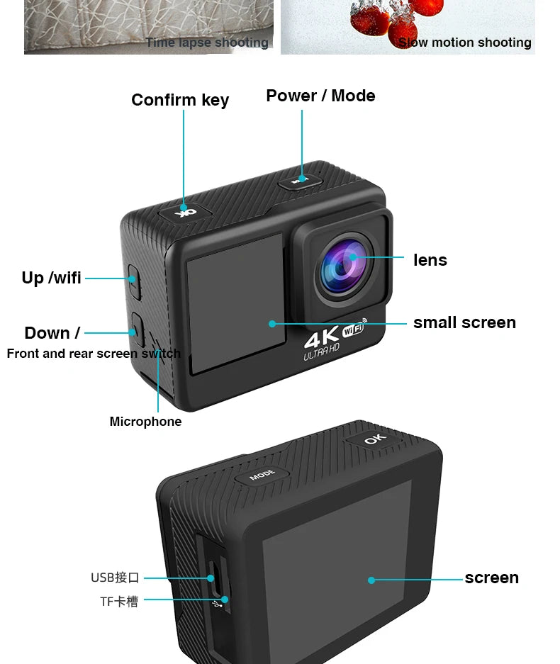Ultra HD 4K Action Camera Waterproof with WiFi & 170° Wide Angle