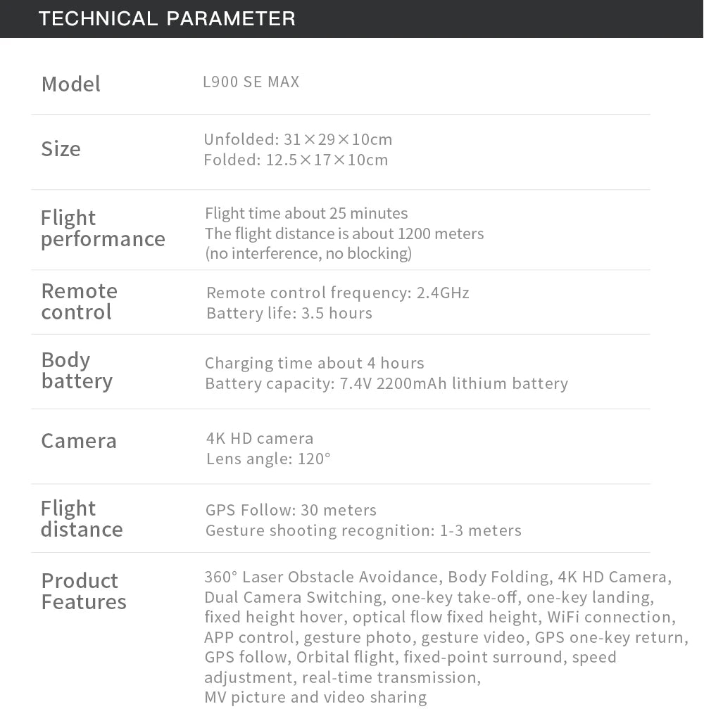 L900 Pro MAX 4K GPS Drone with Dual Camera & Obstacle Avoidance