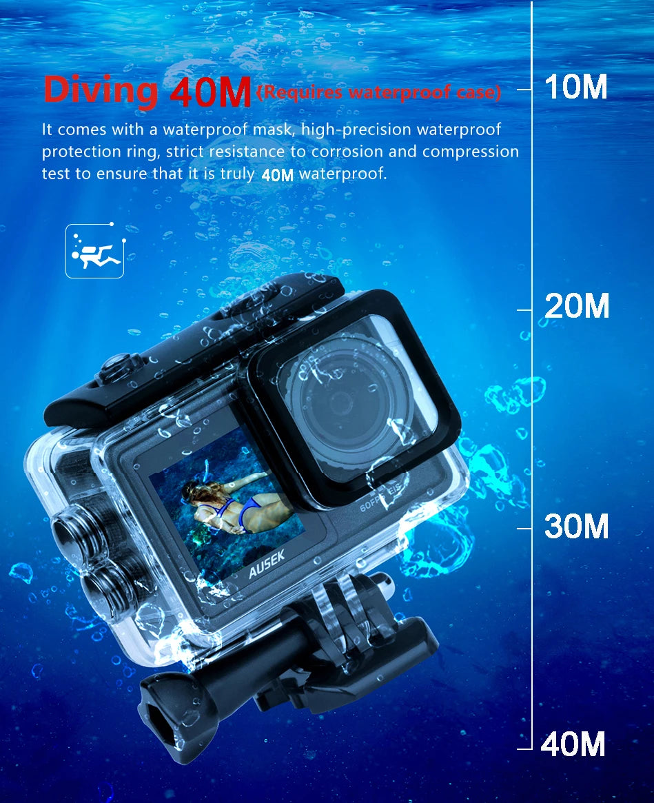 CERASTES 4K60FPS Action Camera with EIS & Interchangeable Lens
