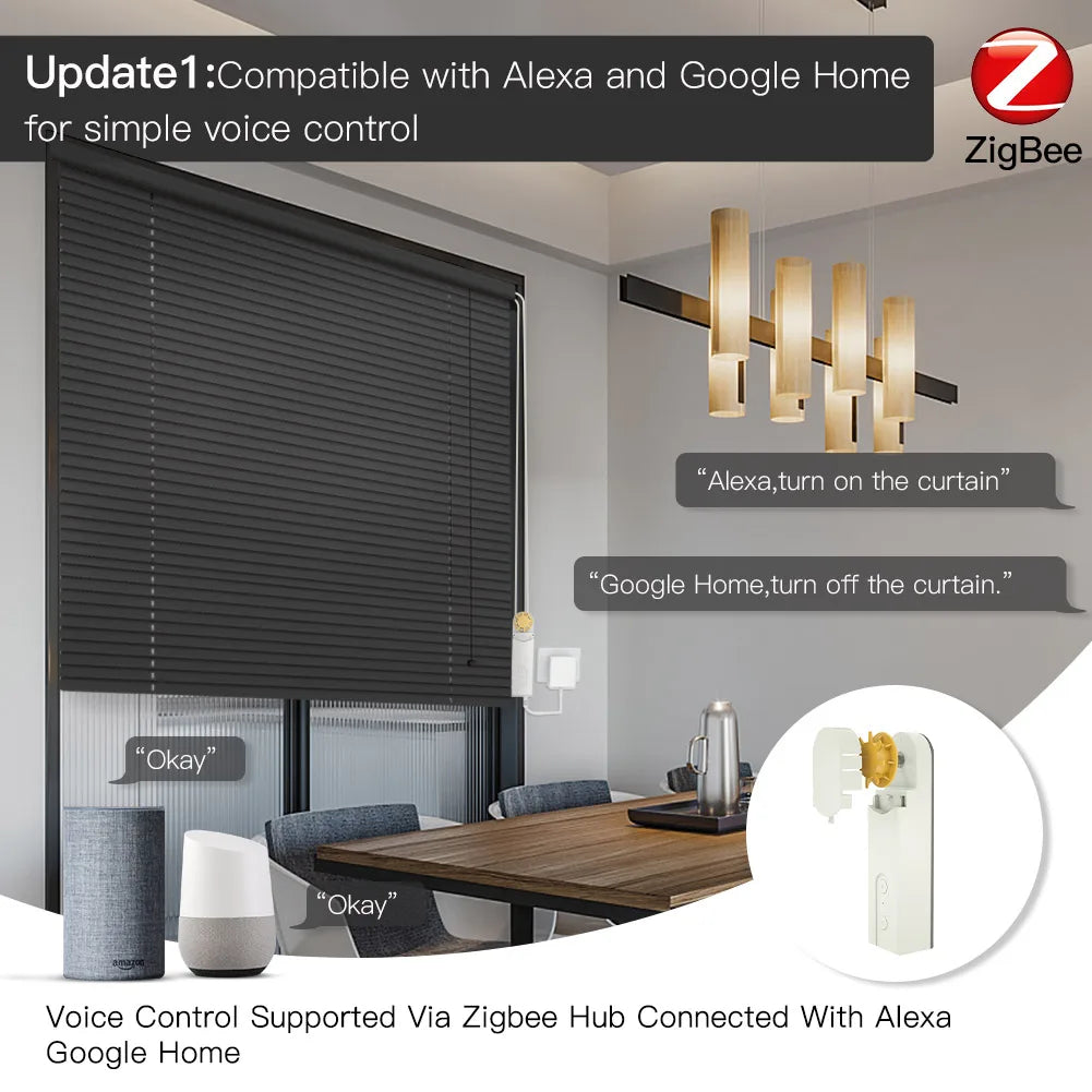 MOES ZigBee Smart Roller Blinds Motor DIY Drive Hub Tuya APP Alexa Google Voice Control