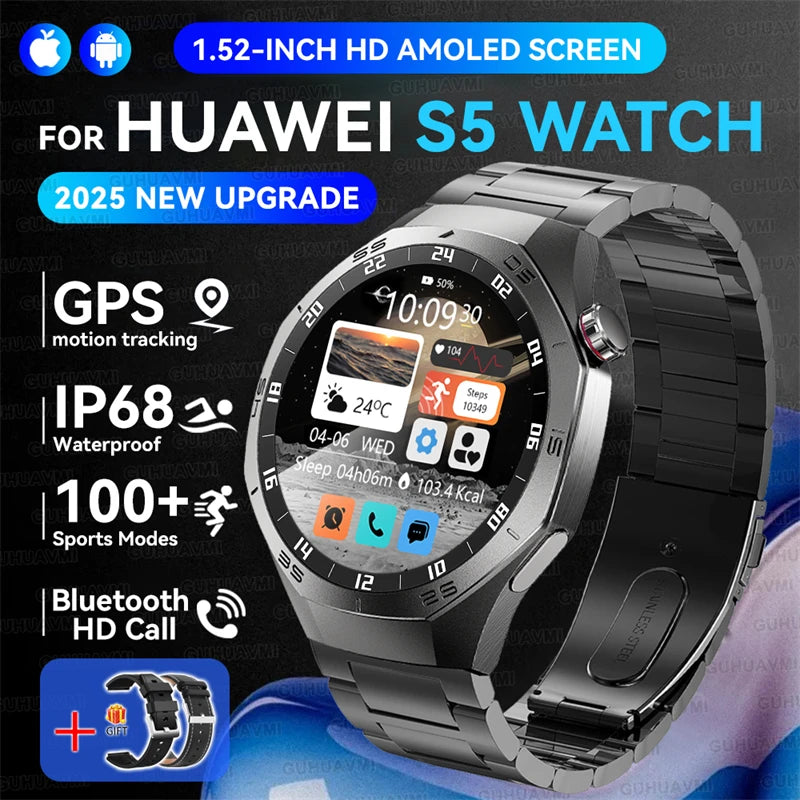 GUHUAVMI GT5 Pro Smartwatch 2025 with AMOLED & GPS