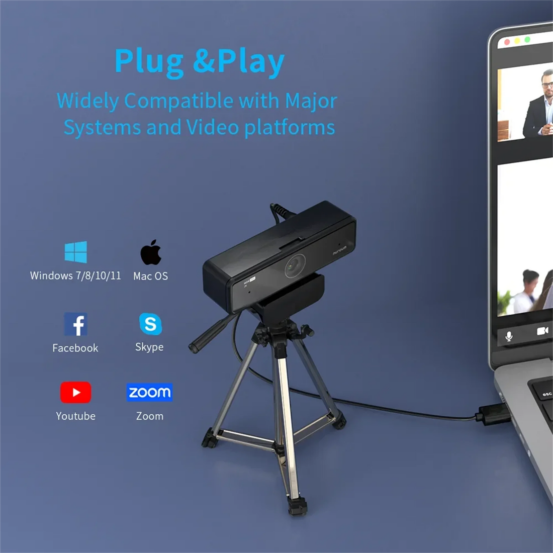 Nuroum V11 Full HD 1080p USB Webcam