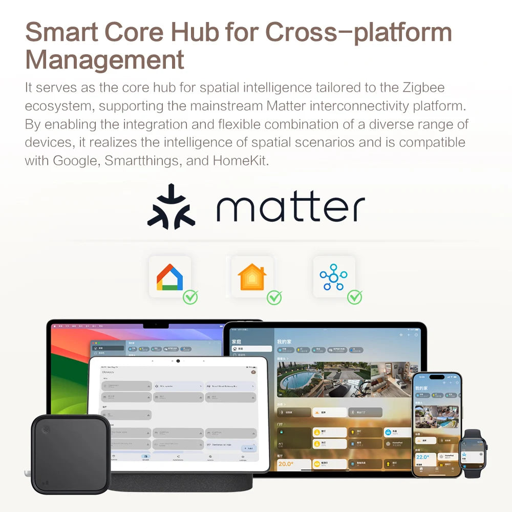 Zemismart Matter ZigBee Hub Smart Home Gateway Works
