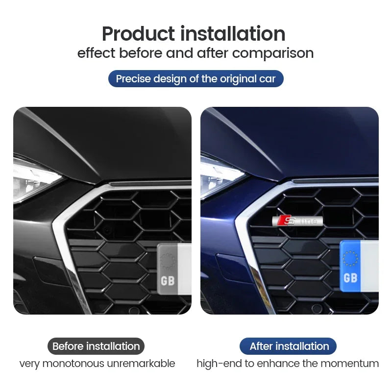 Car Front Grille Hood Emblem Badge for Audi S-Line RS