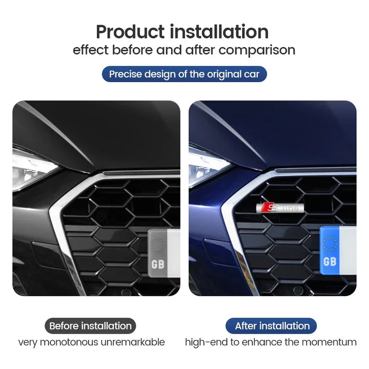 Car Front Grille Hood Emblem Badge for Audi S-Line RS