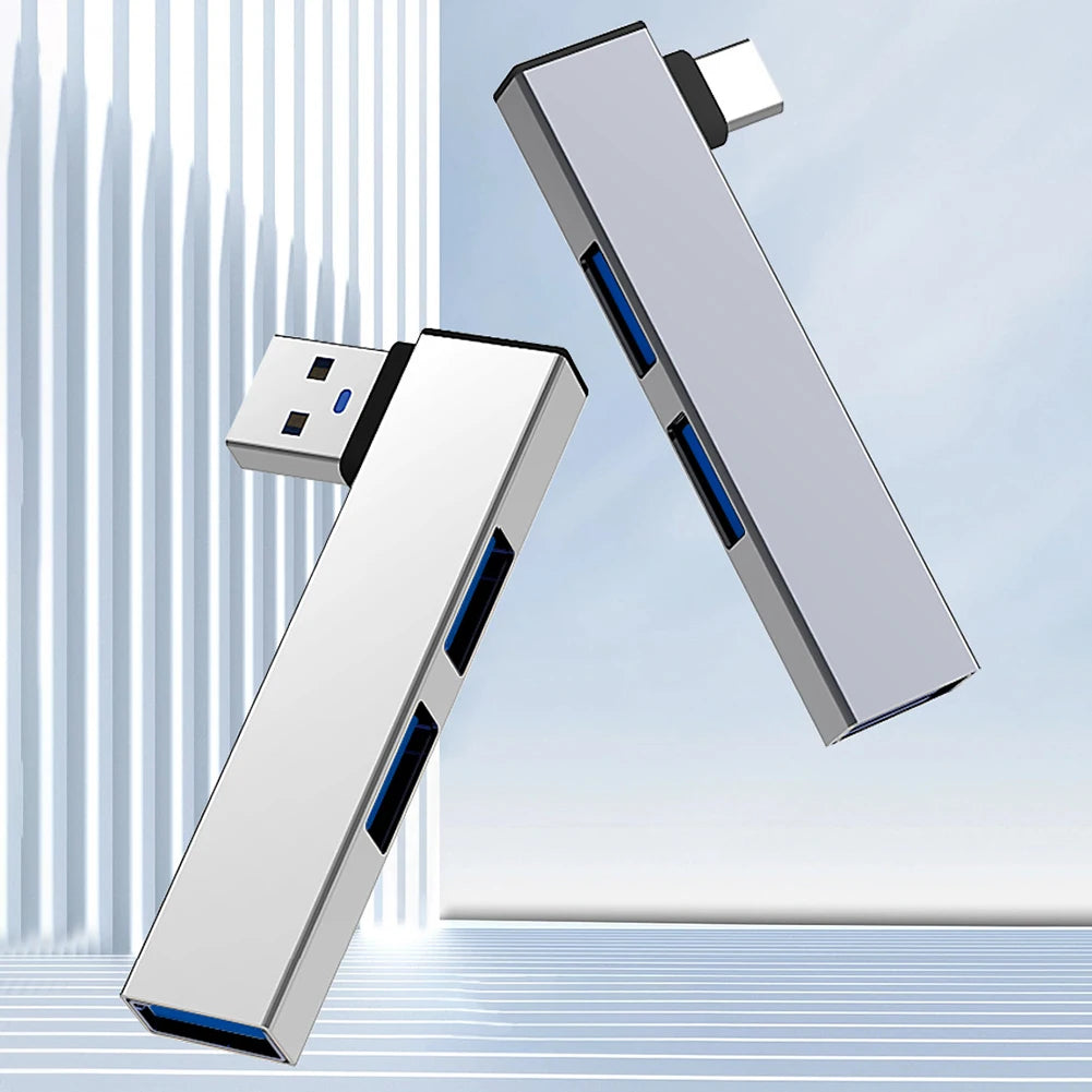 3-in-1 USB Hub – Type-C & USB 3.0 Splitter