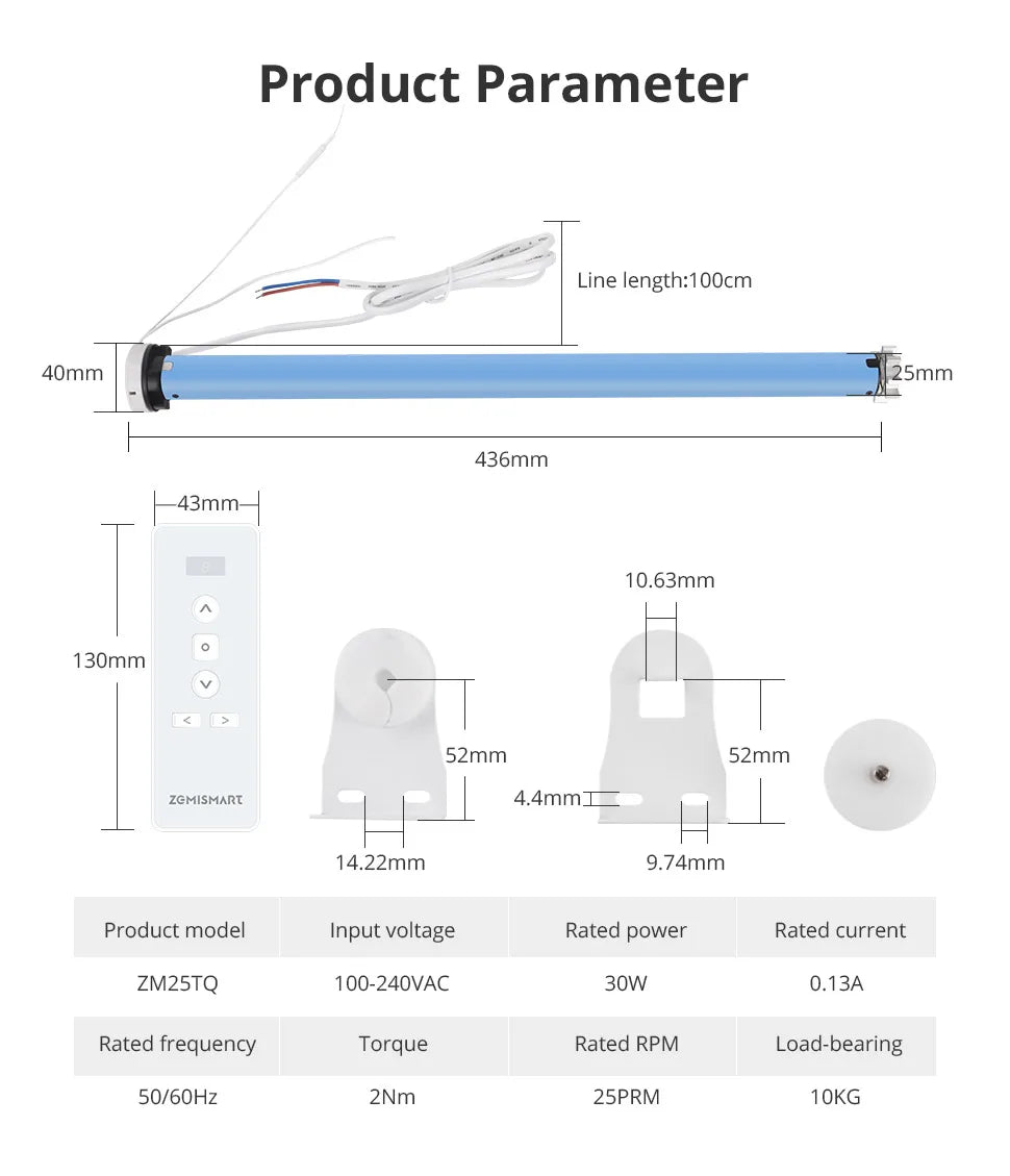 Zemismart ZigBee Smart Roller Blinds Motor 38mm Tube Tuya Smart Life Alexa Google