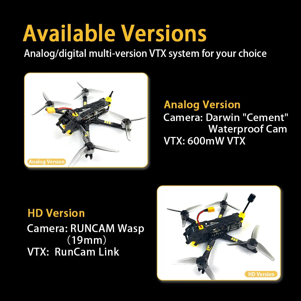 DarwinFPV BabyApe II 3.5" Freestyle FPV Racing Drone – Analog/Digital VTX