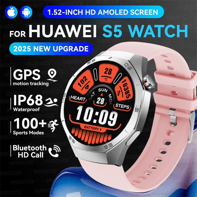 GUHUAVMI GT5 Pro Smartwatch 2025 with AMOLED & GPS