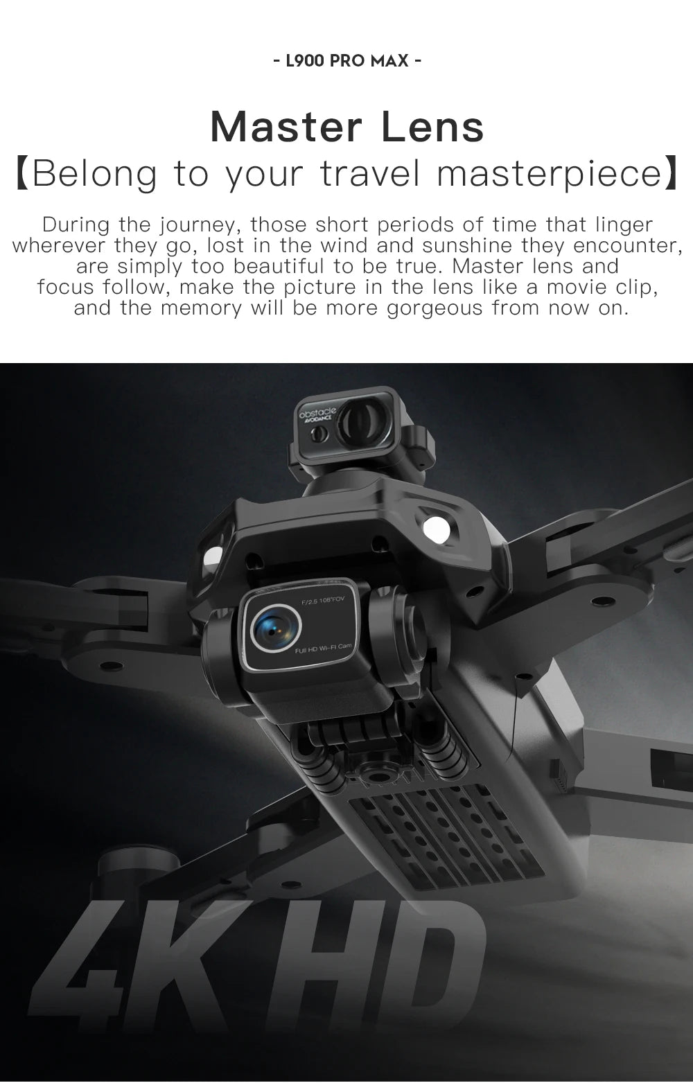 L900 Pro MAX 4K GPS Drone with Dual Camera & Obstacle Avoidance