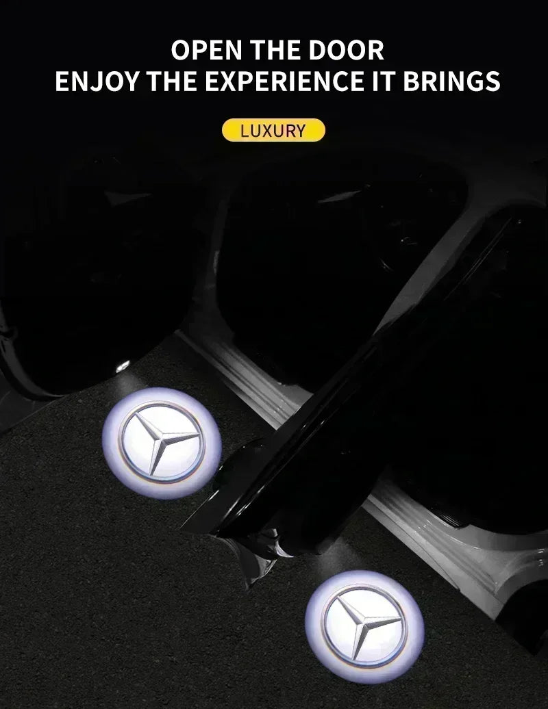 2PCS Car Door Welcome Logo Light for Mercedes Benz