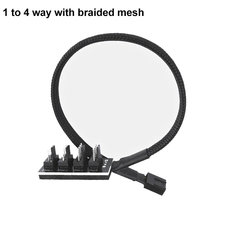 1-to-5 Way PWM Fan Hub – 4-Pin/3-Pin Splitter Adapter