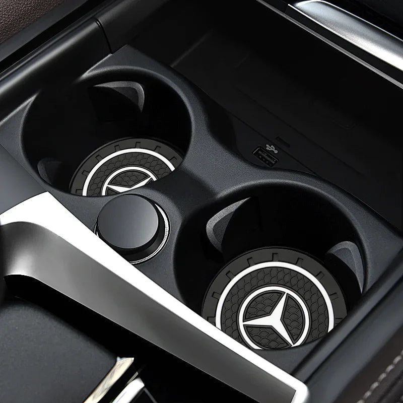 2pcs Car Cup Holder Coaster Non-Slip Pads for Mercedes Benz AMG