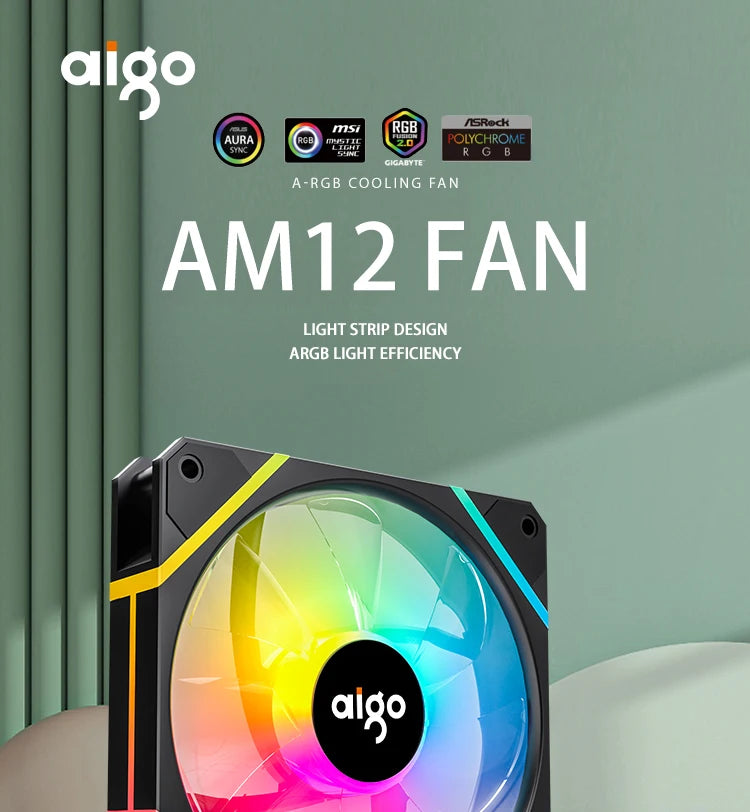 Aigo AM12 RGB 120mm PC Case Fan Kit