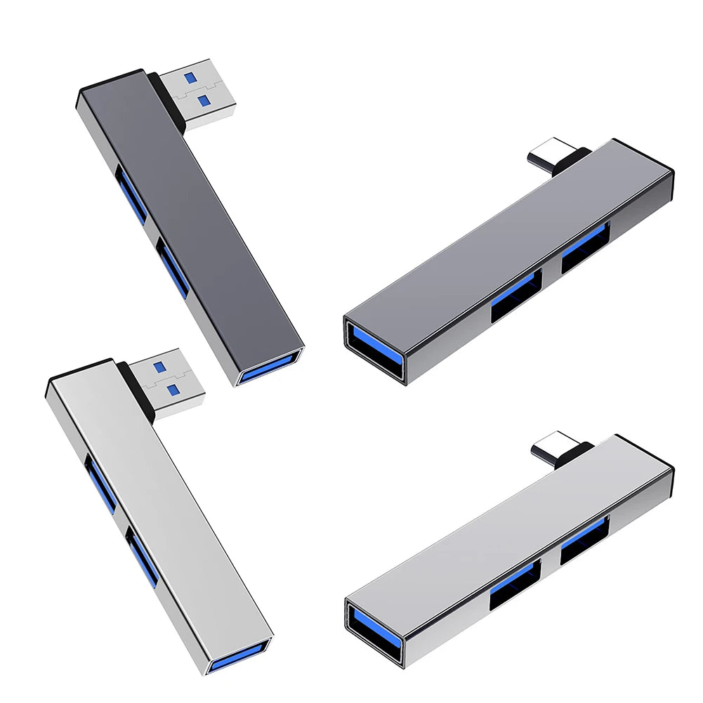 3-in-1 USB Hub – Type-C & USB 3.0 Splitter