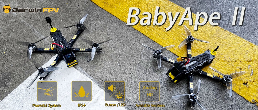 DarwinFPV BabyApe II 3.5" Freestyle FPV Racing Drone – Analog/Digital VTX