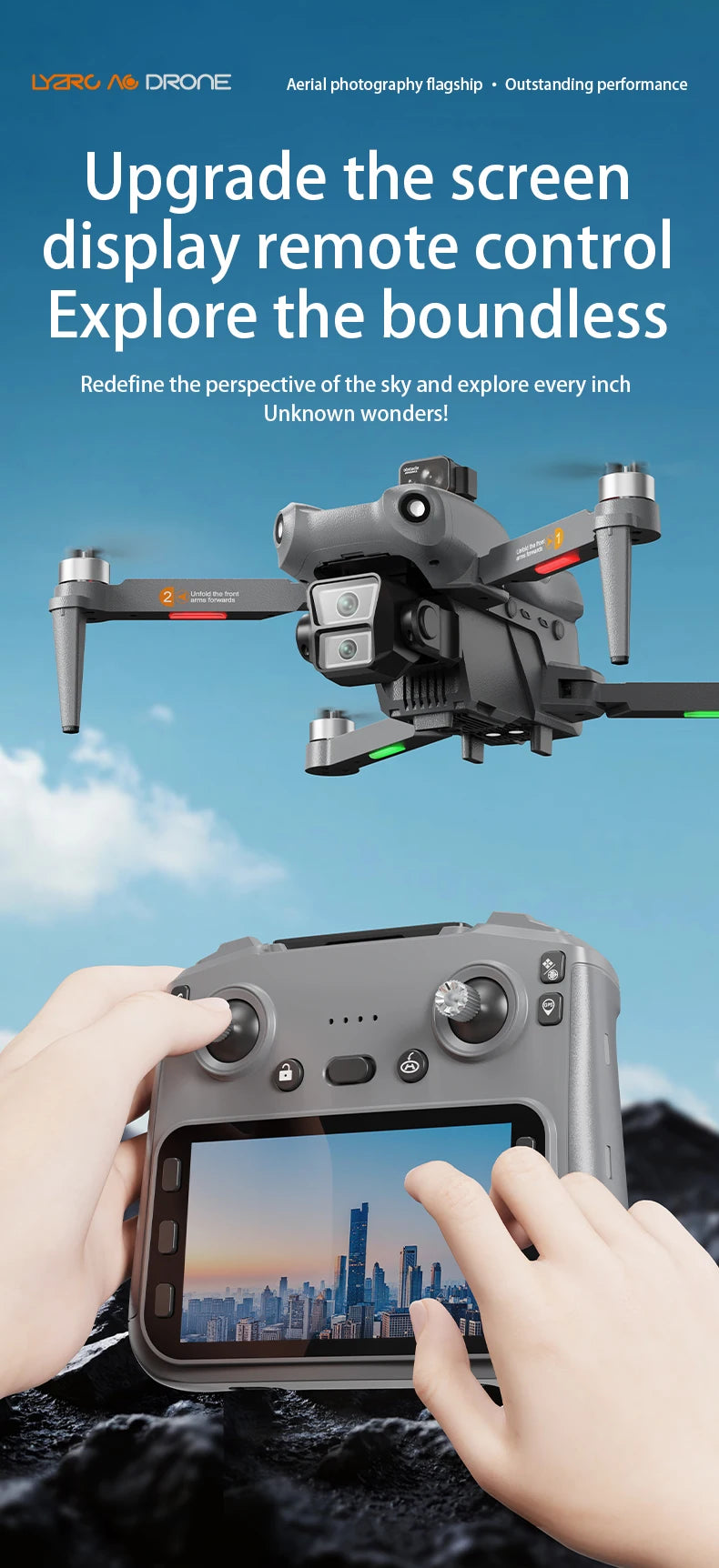 L300 MAX 4K HD Drone with Screen, 5G GPS & Brushless Motor