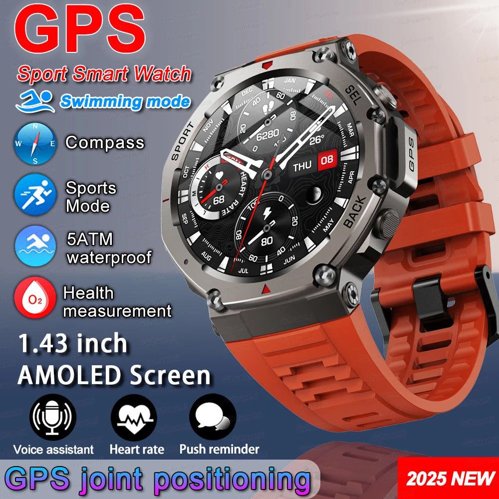 T-Rex 3 Ultra GPS Smartwatch 2025 with Dual-Band GNSS & Compass
