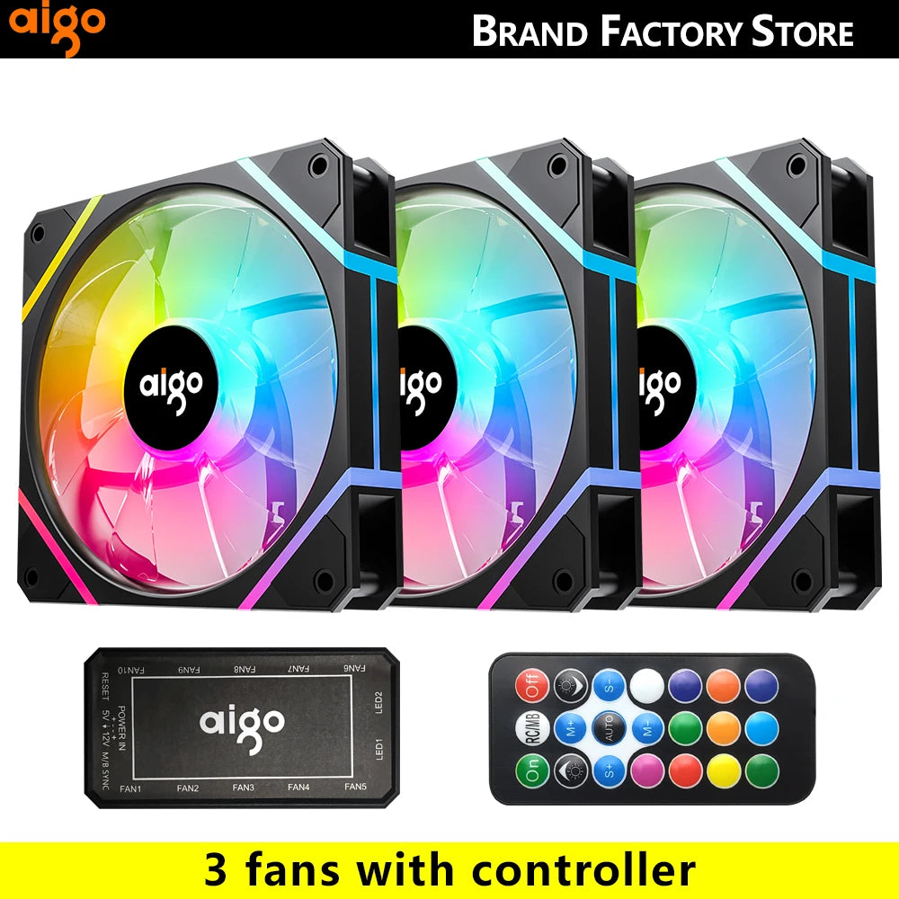 Aigo AM12 RGB 120mm PC Case Fan Kit
