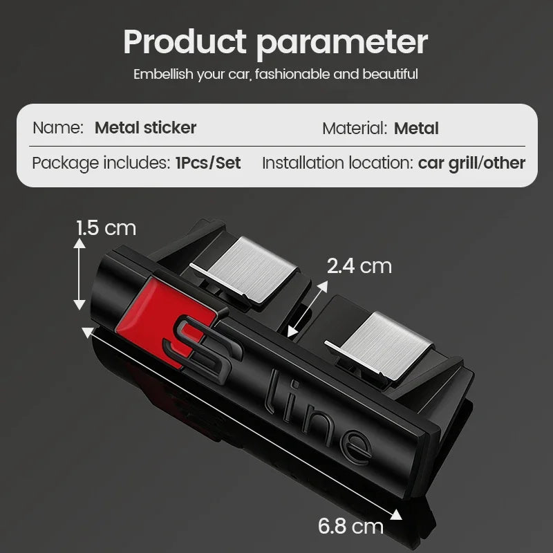 Car Front Grille Hood Emblem Badge for Audi S-Line RS