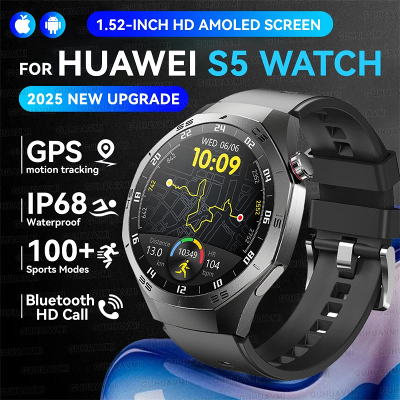 GUHUAVMI GT5 Pro Smartwatch 2025 with AMOLED & GPS