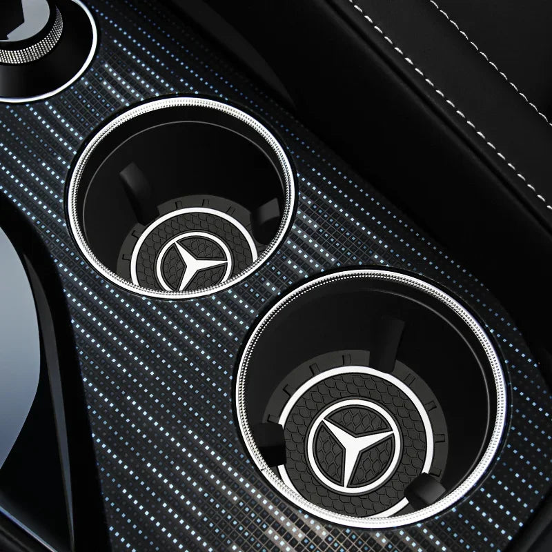 2pcs Car Cup Holder Coaster Non-Slip Pads for Mercedes Benz AMG