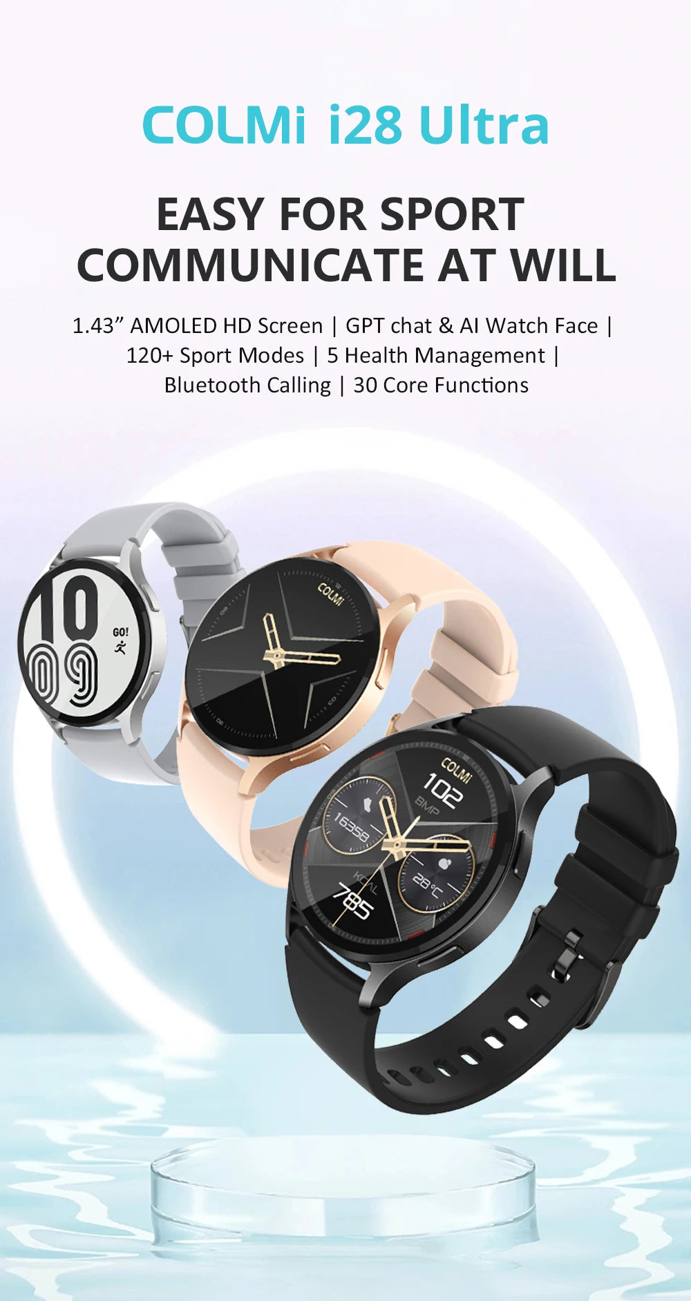 COLMI i28 Ultra AI Smartwatch with AMOLED & Bluetooth Call