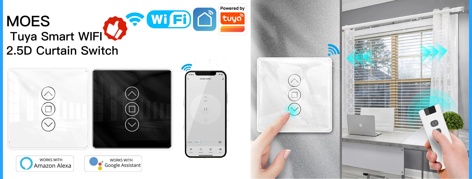 MOES ZigBee Smart Roller Blinds Motor DIY Drive Hub Tuya APP Alexa Google Voice Control