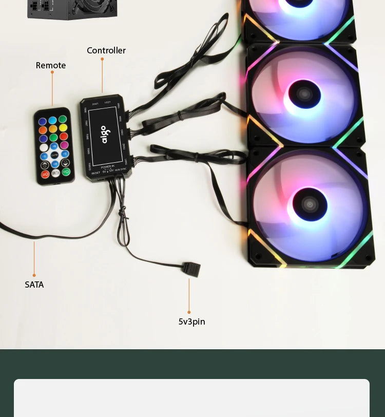 Aigo AM12 RGB 120mm PC Case Fan Kit