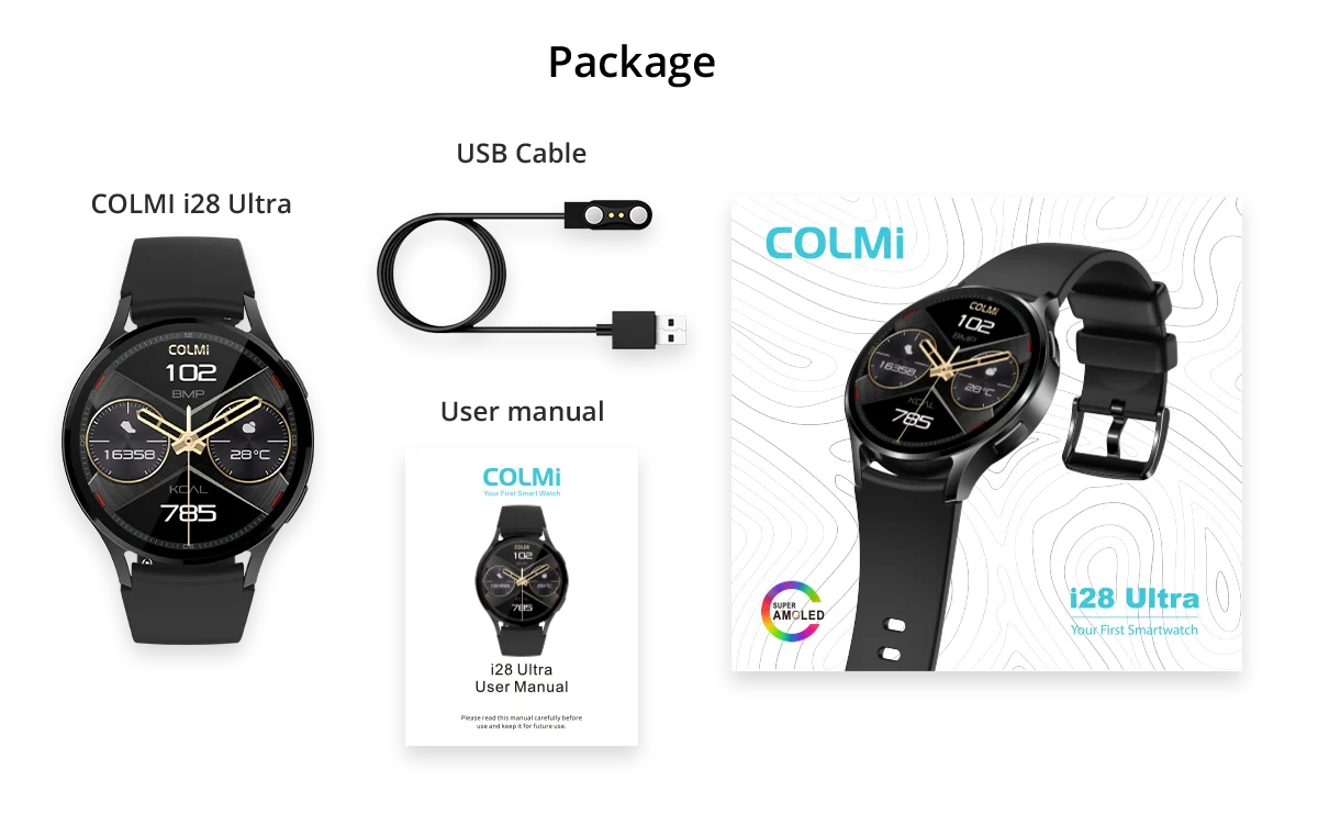 COLMI i28 Ultra AI Smartwatch with AMOLED & Bluetooth Call