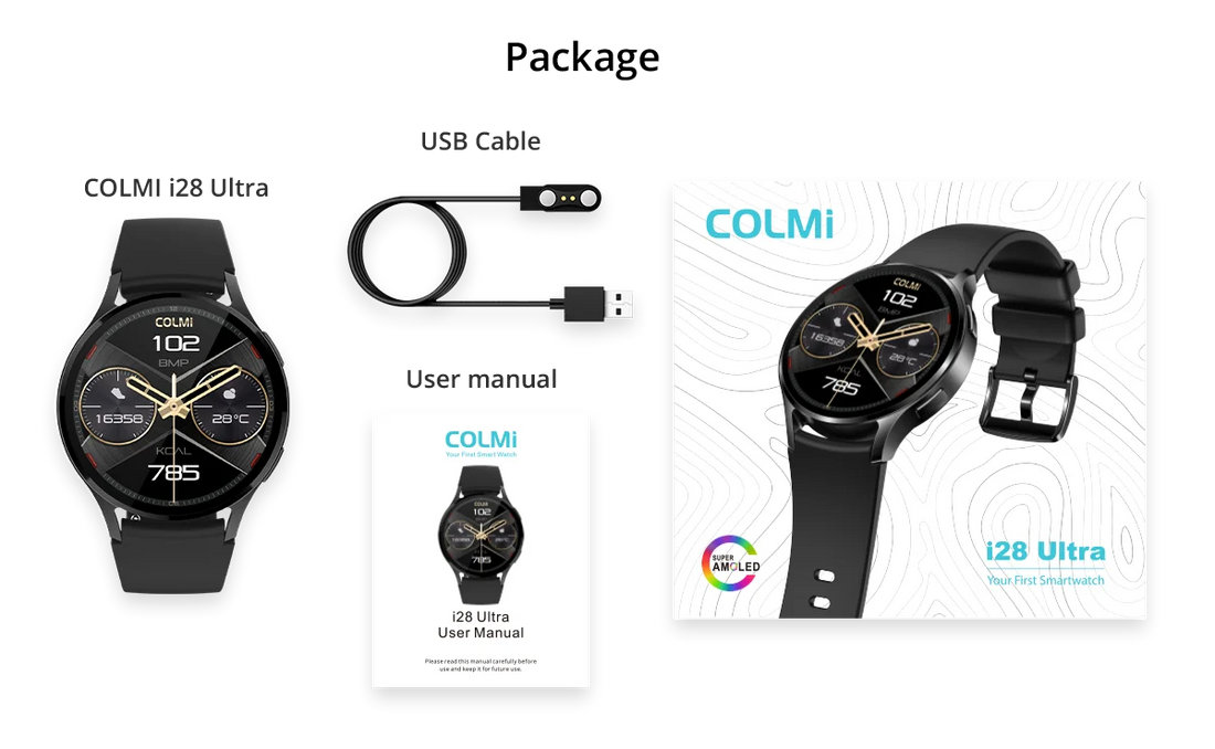 COLMI i28 Ultra AI Smartwatch with AMOLED & Bluetooth Call