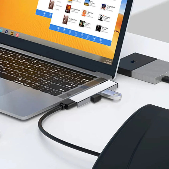 3-in-1 USB Hub – Type-C & USB 3.0 Splitter