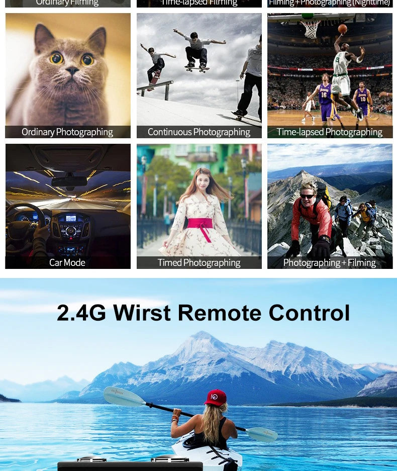 Ultra HD 4K Action Camera Waterproof with WiFi & 170° Wide Angle