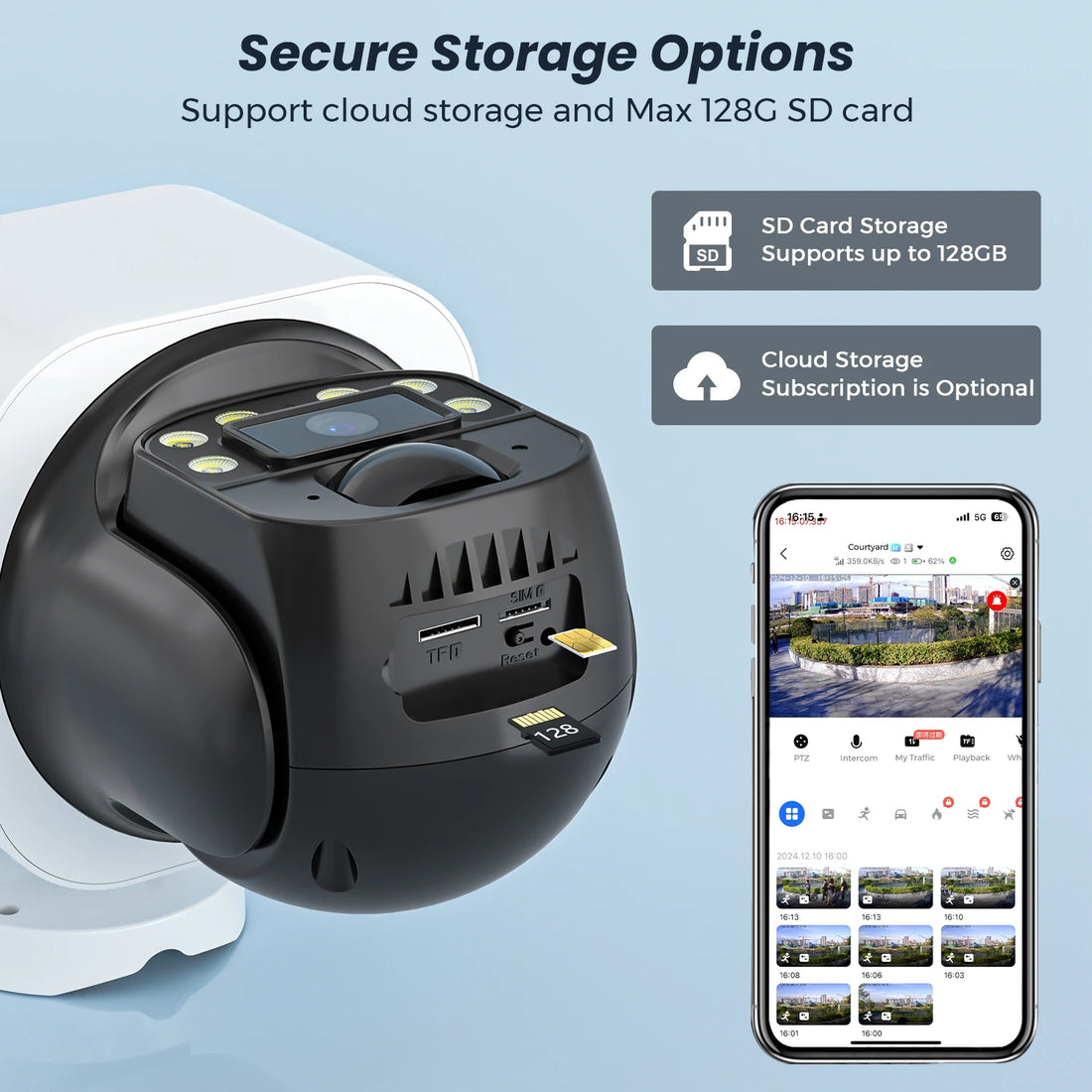 YOOSEE 4K 8MP Solar Powered 4G LTE IP Camera