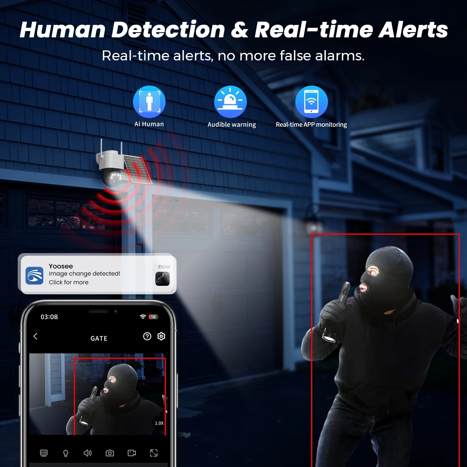 YOOSEE 4K 8MP Solar Powered 4G LTE IP Camera