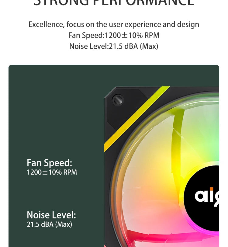 Aigo AM12 RGB 120mm PC Case Fan Kit