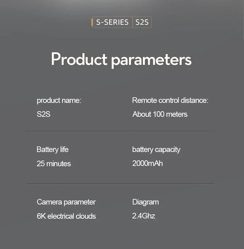 S2S Mini Drone 8K HD Camera with Obstacle Avoidance & Foldable Design