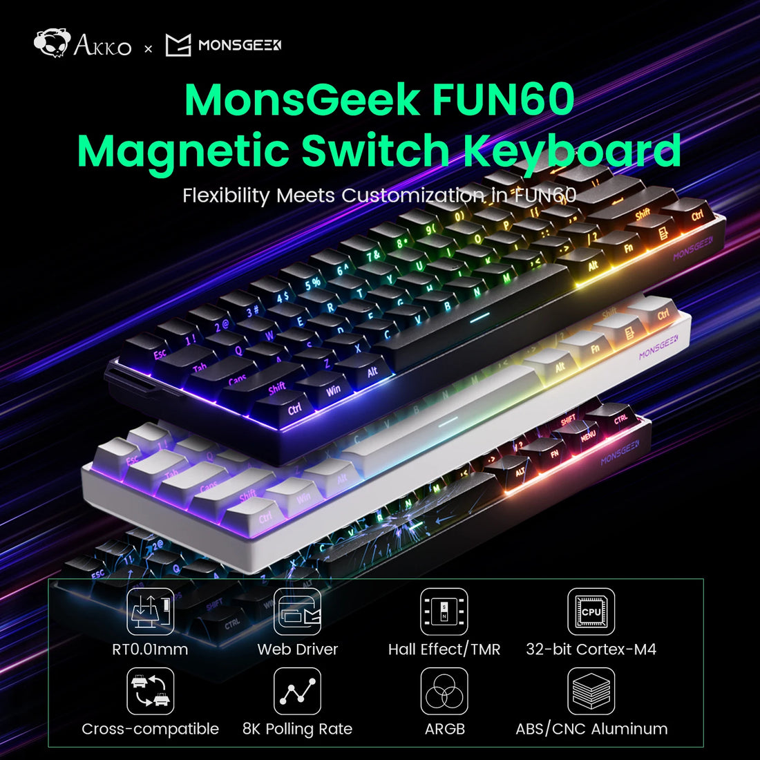 Akko MonsGeek FUN60 60% Mechanical Gaming Keyboard