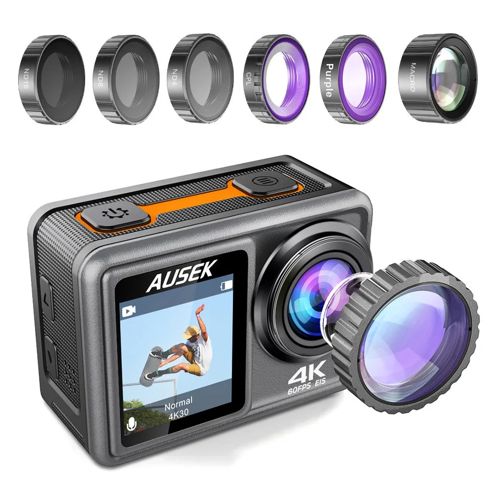 CERASTES 4K60FPS Action Camera with EIS & Interchangeable Lens