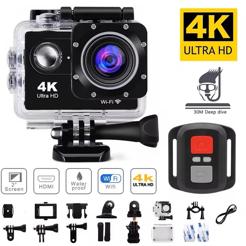 Ultra HD 4K Action Camera Waterproof with WiFi & 170° Wide Angle
