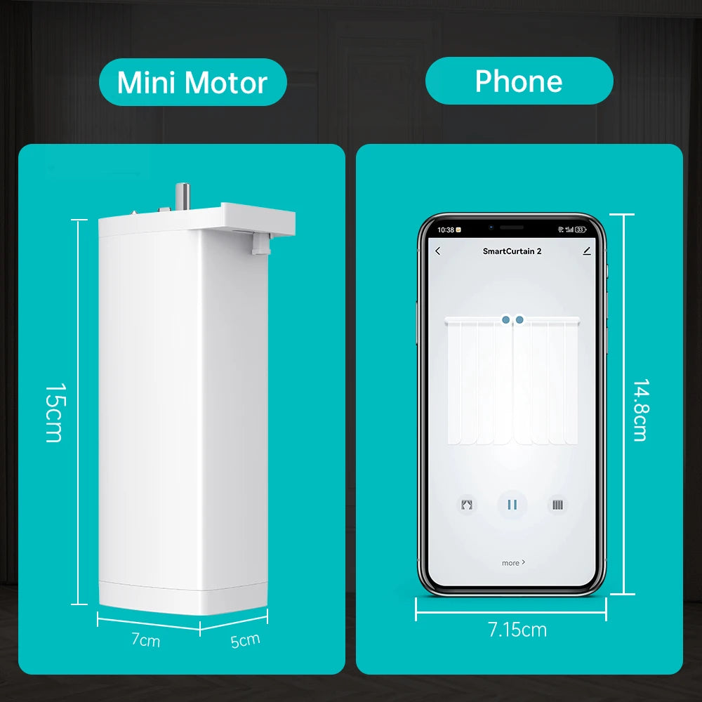 Tuya ZigBee/WiFi Smart Curtain Motor 155mm Silent Electric Shutter
